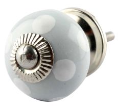 Light Grey Dotted Small Ceramic Drawer Knobs Online